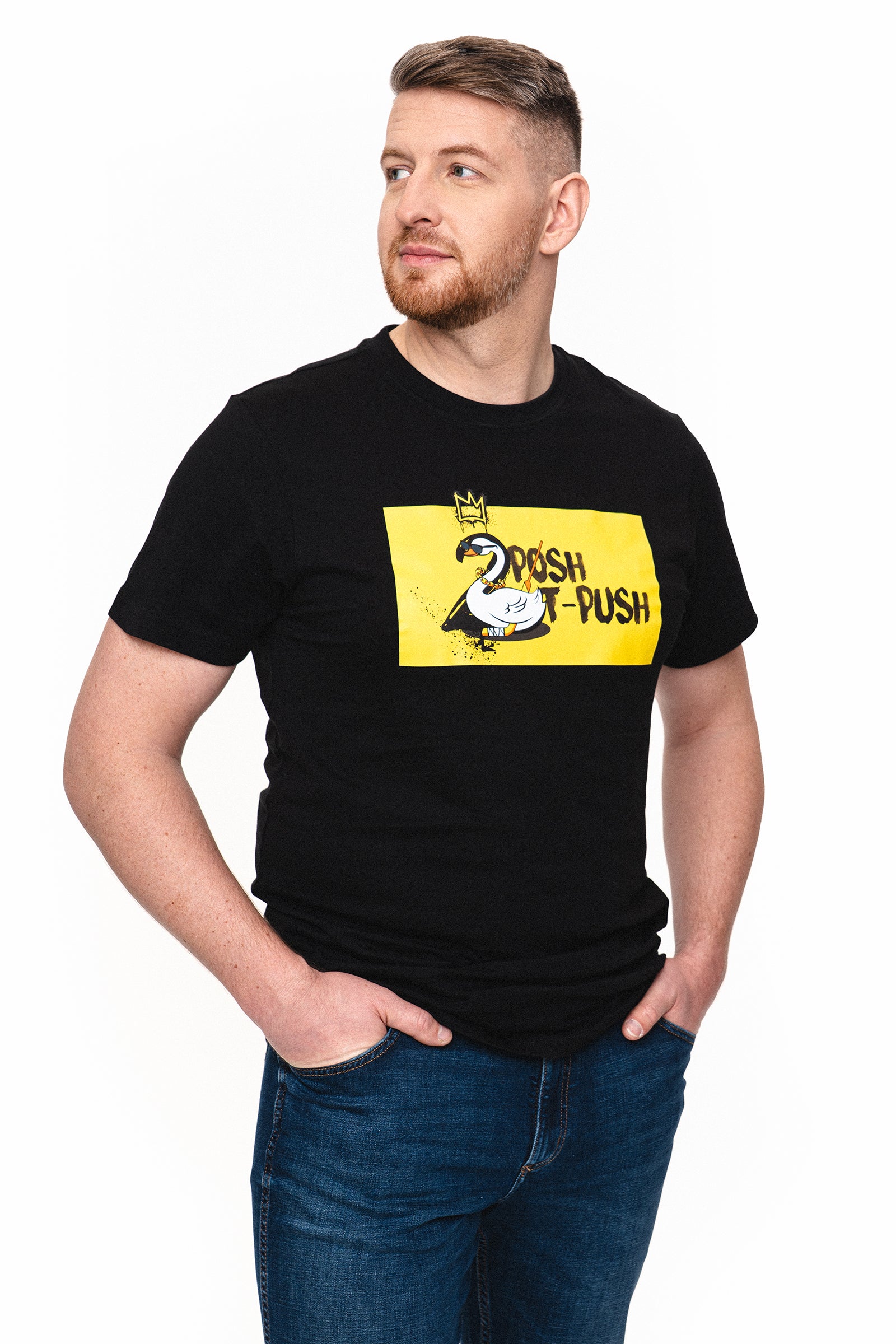 too posh to t-push - black & white tee