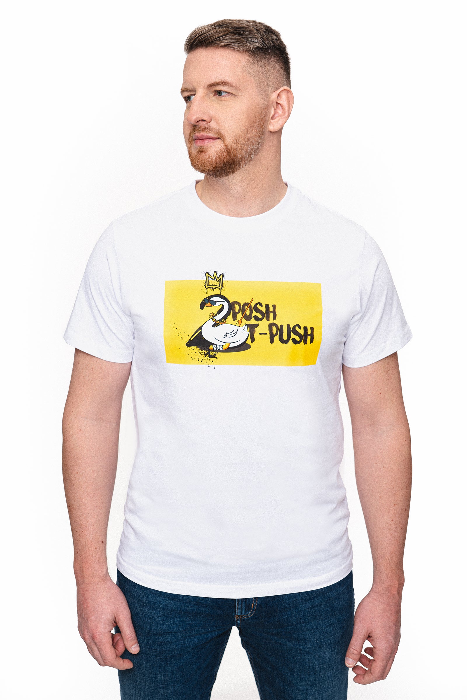 too posh to t-push - black & white tee