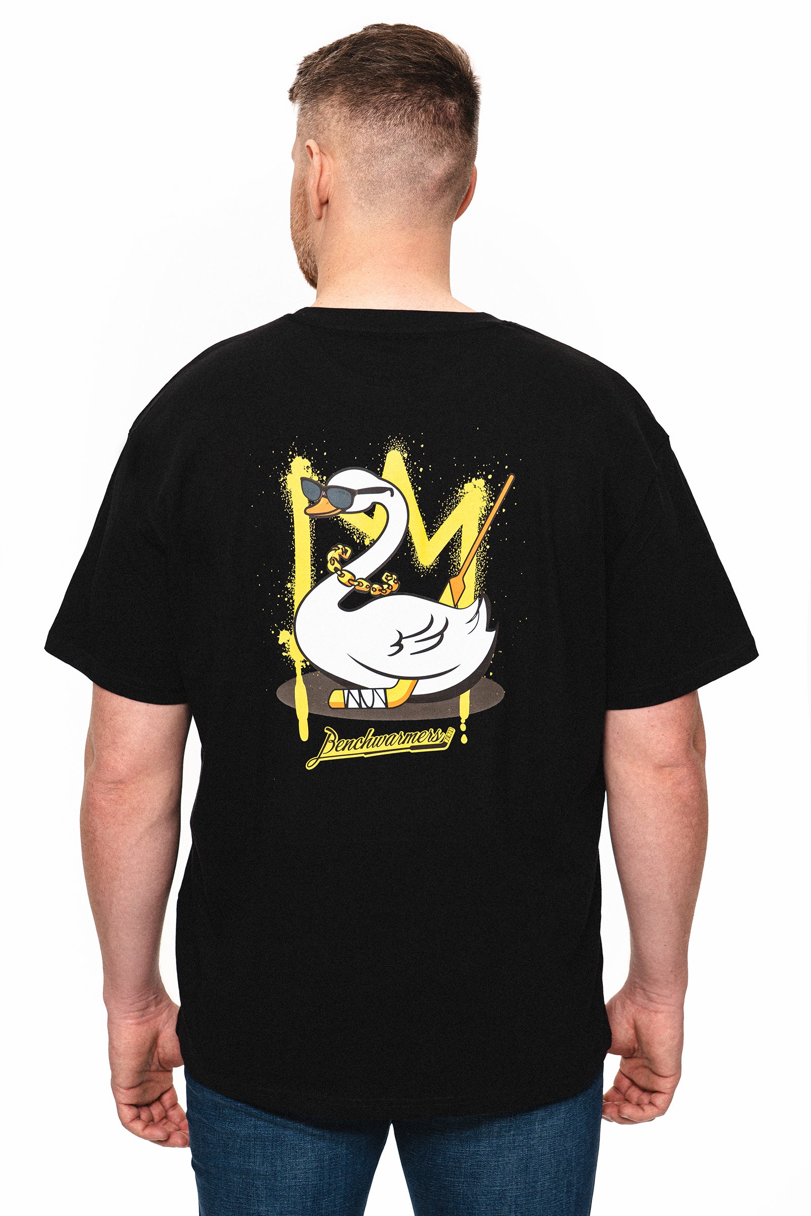 swagger goalie swan - black oversized tee