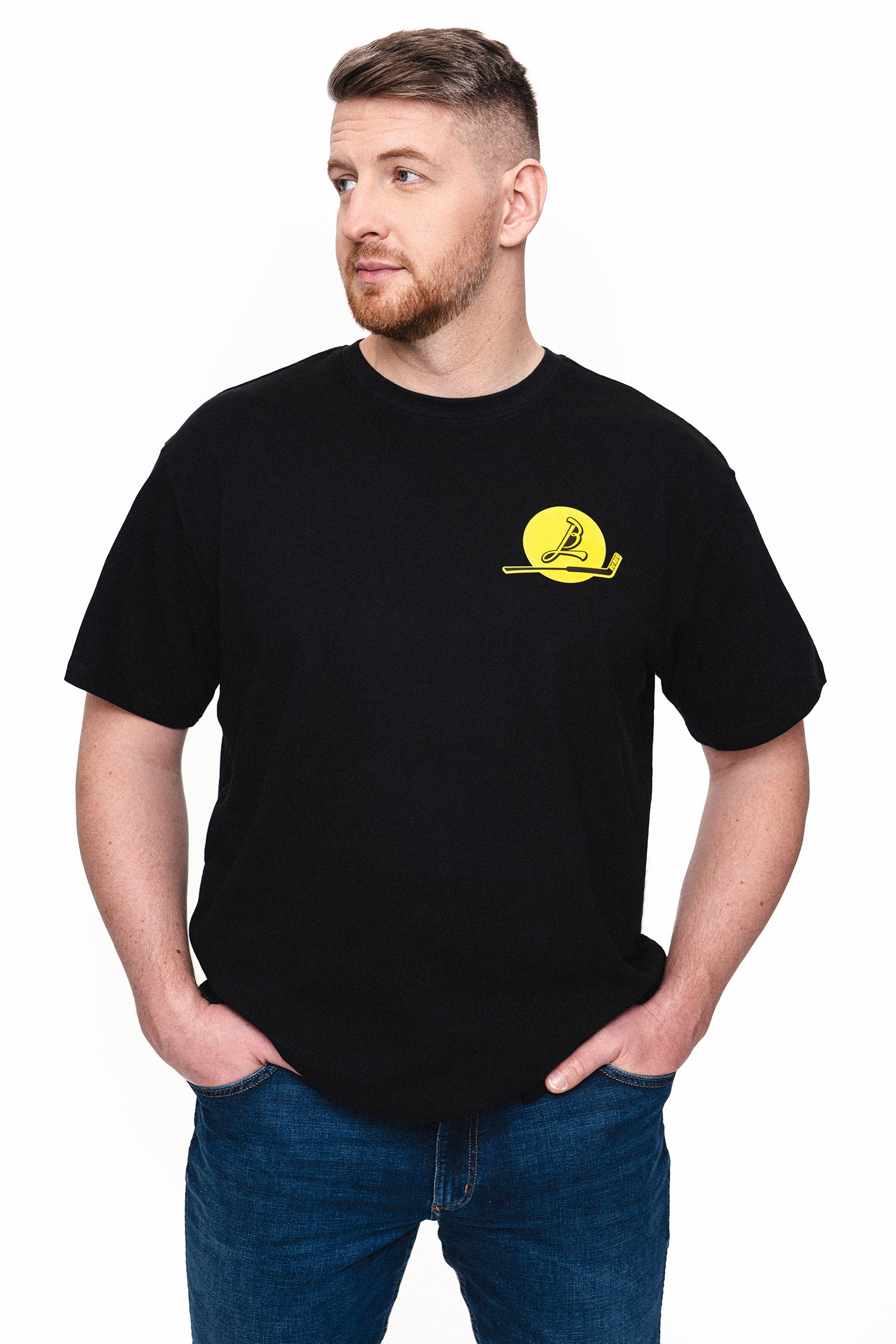 swagger goalie swan - black oversized tee