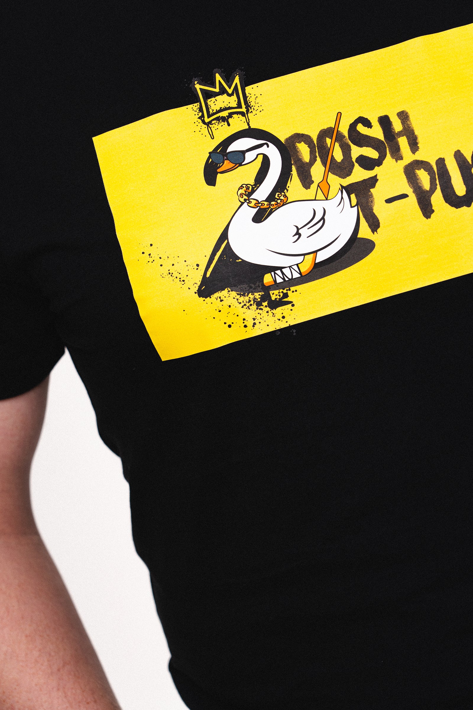 too posh to t-push - black & white tee