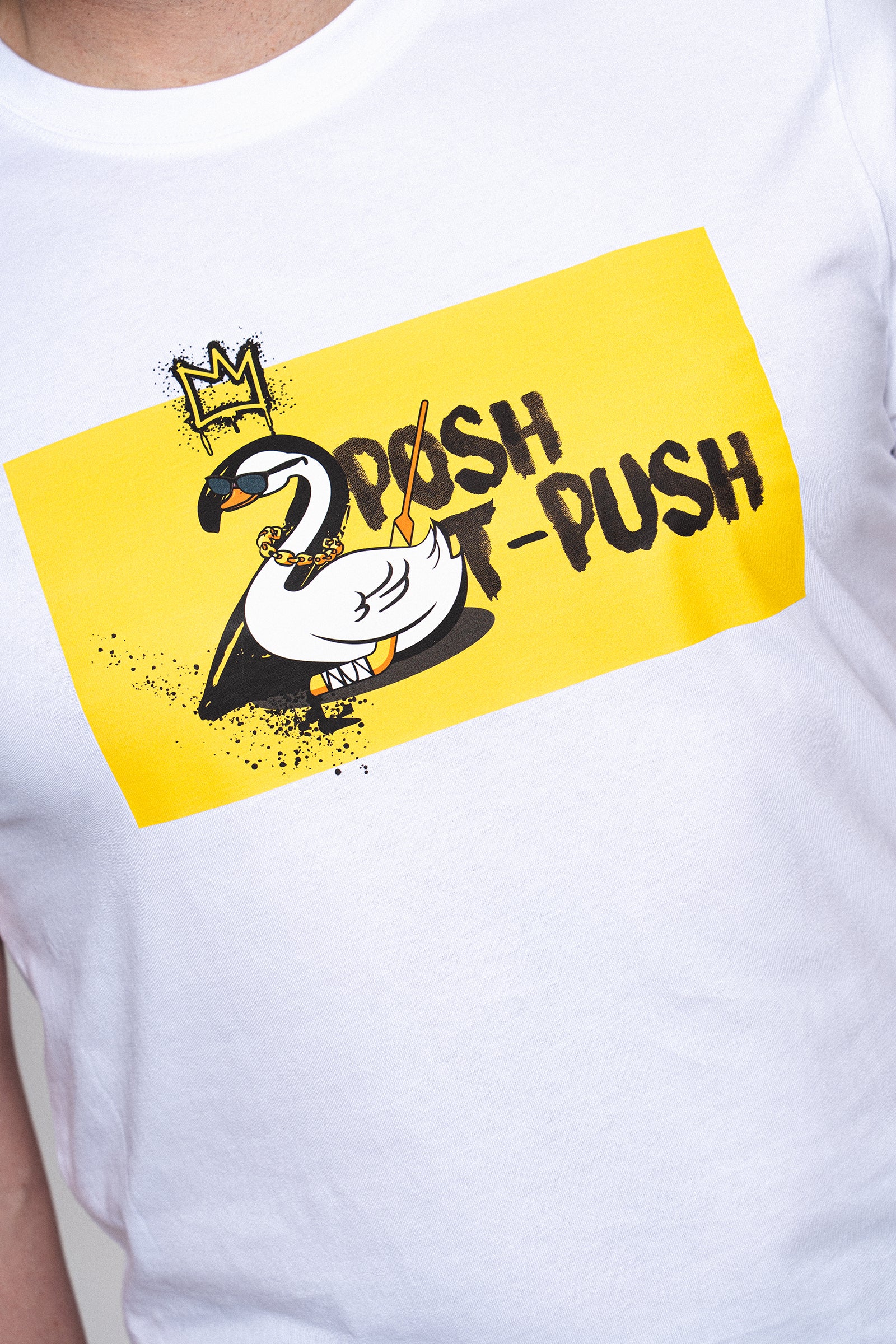 too posh to t-push - black & white tee